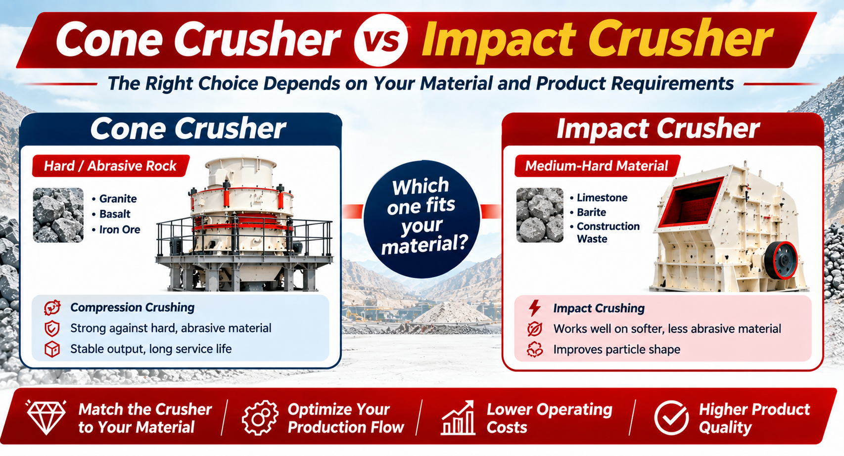 Secondary Crushing: Cone Crusher vs Impact Crusher