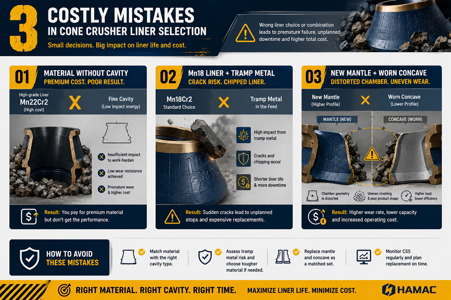 Three Common Cone Crusher Liner Selection Mistakes