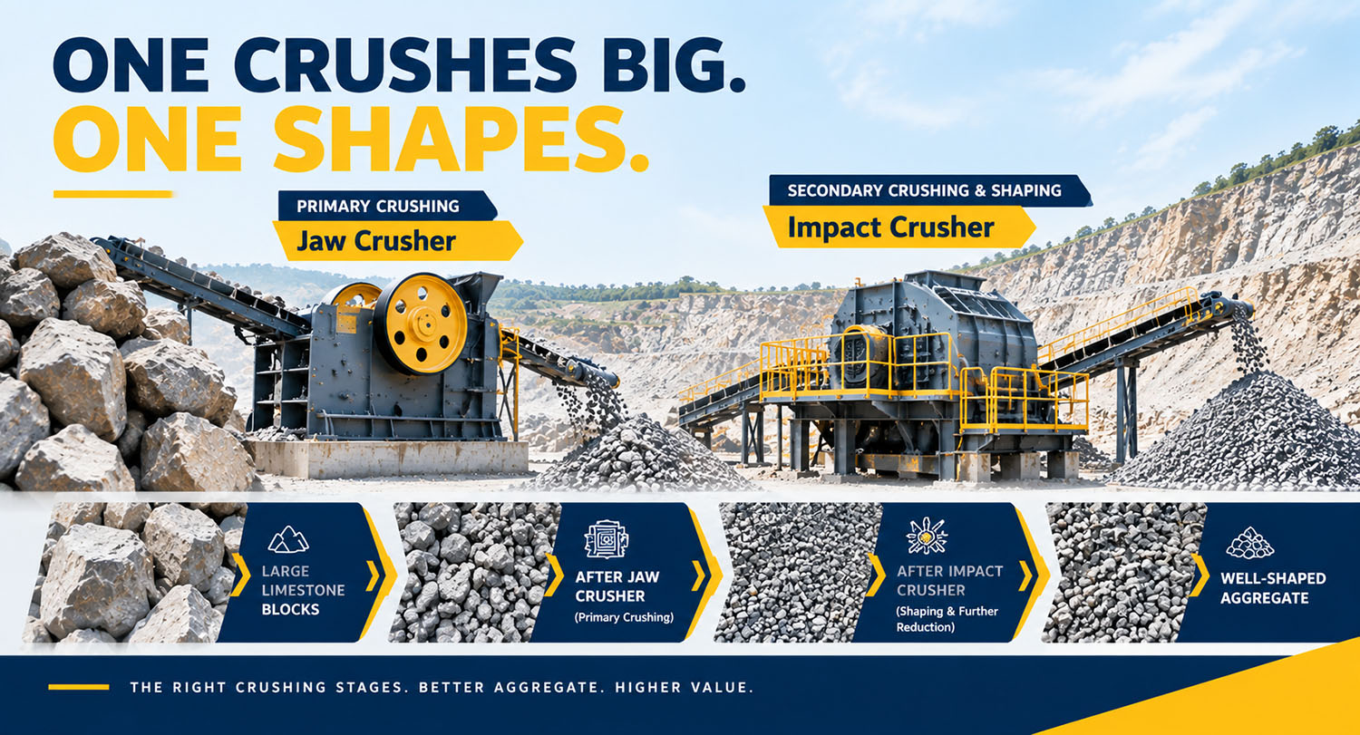 Jaw Crusher and Impact Crusher for Limestone